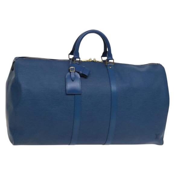 LOUIS VUITTON Epi Keepall 55 Boston Bag Toledo Blue M42955 LV Auth MX489 - Picture 1 of 16
